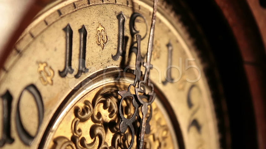 古い時計 - アンティーク時計の顔真夜中、 高画質の壁紙