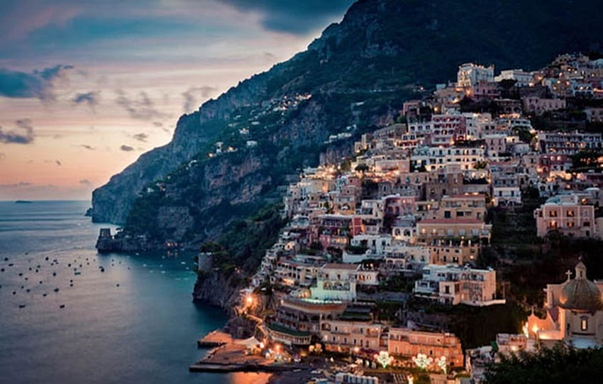 Pantai Amalfi, Italia. s, tampilan, v.8.4 jpeg Wallpaper HD