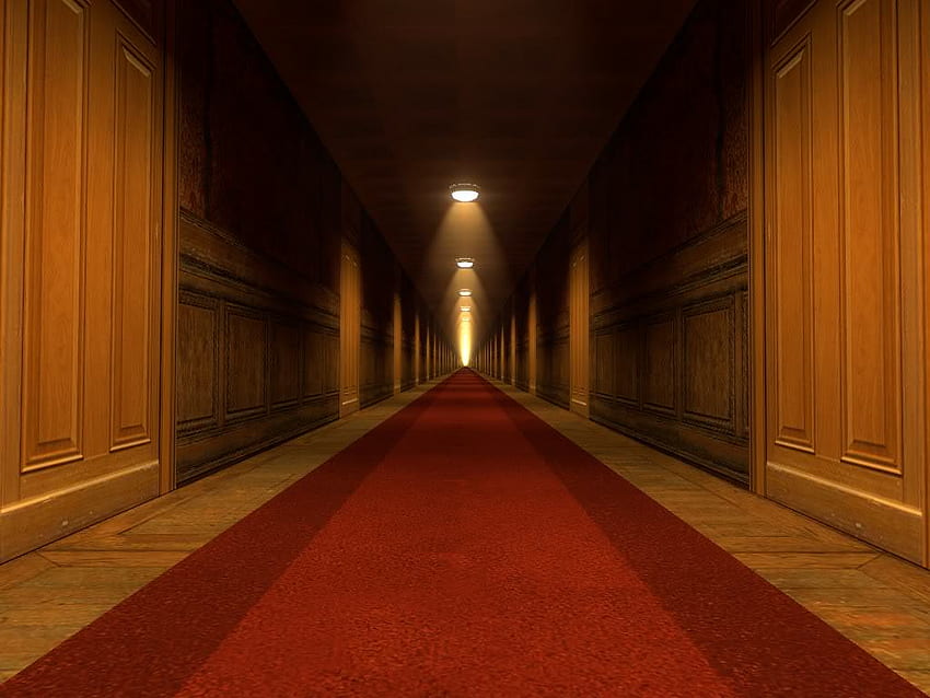 Las ideas del fantasma de Pepper. fantasma, mansión embrujada, pasillo del hotel, Pasillo espeluznante fondo de pantalla