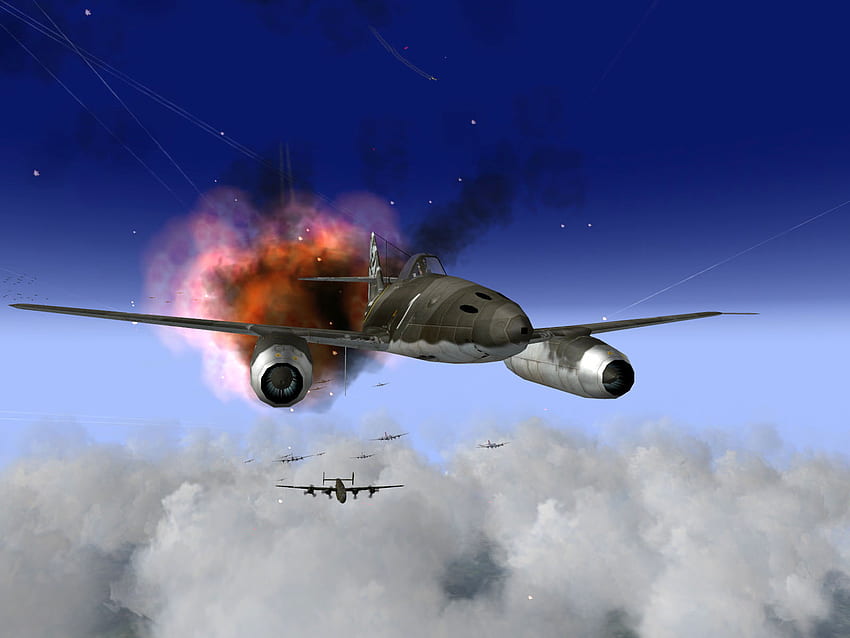 Asisbiz IL2 AS Me 262A1a EKdo White 1 Scratch One B 24 V01, Messerschmitt Me 262 HD wallpaper