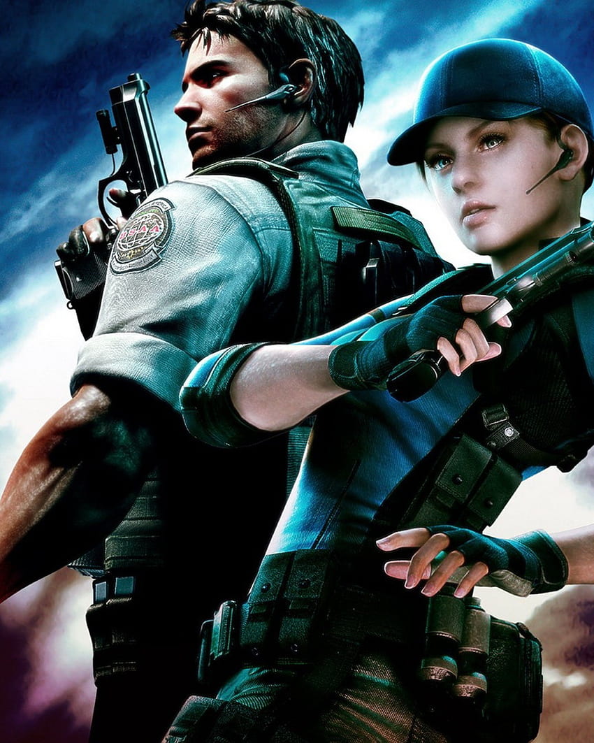 Resident Evil Джил Валънтайн Крис Редфийлд, Resident Evil 5 HD тапет за телефон