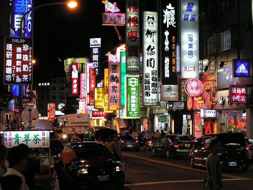 Taipei'de Gece - Geceleri Taipei Tayvan HD duvar kağıdı