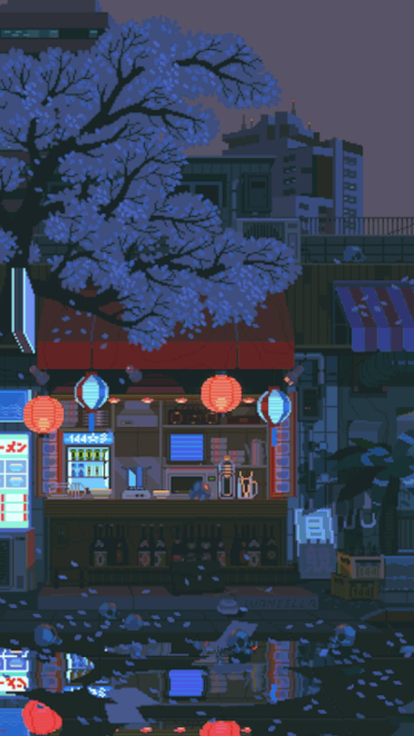 99+) lockscreen pixel. Anime scenery , Landscape , Scenery, Japanese Pixel HD phone wallpaper