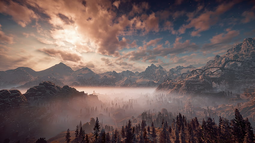 Mist, video game, mountains HD wallpaper