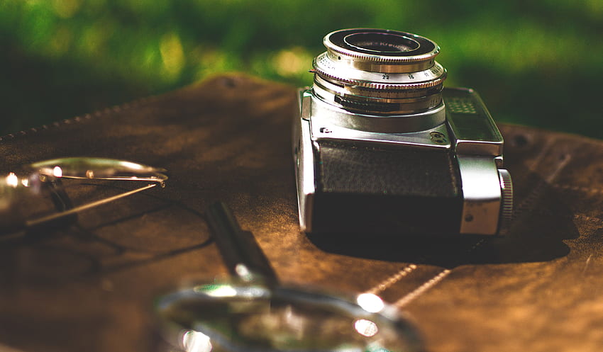 Retro Old Camera Magnifying Glass, graphy,, Vintage Camera graphy HD wallpaper