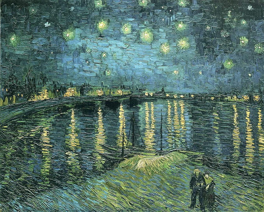 arte pós-impressionista. O Ródano - Arte pós-impressionista Vincent, Van Gogh papel de parede HD
