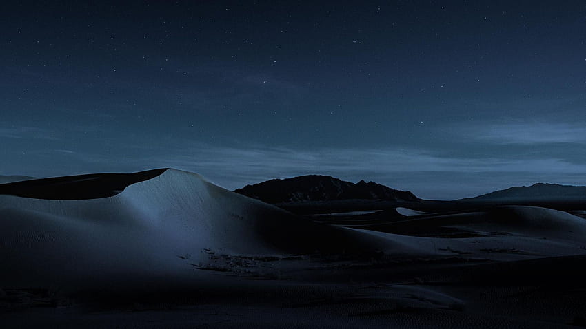 macOS Mojave, กลางคืน, Dunes, , OS วอลล์เปเปอร์ HD