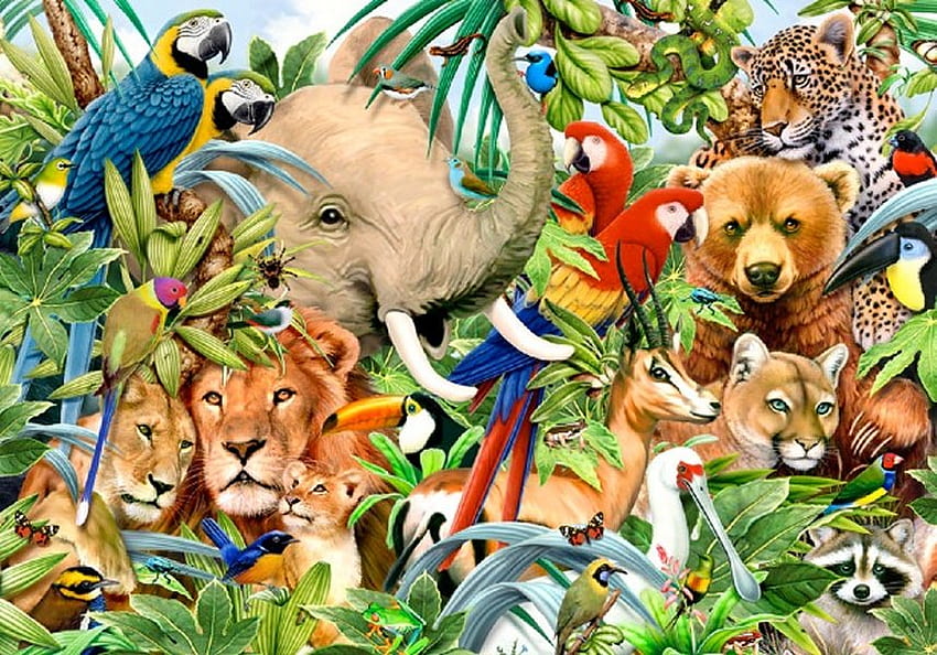 Howard Robinson tarafından, hayvan, lince, yavru, sanat, howard robinson, rakun, aslan, leopar, , fil, papağan HD duvar kağıdı