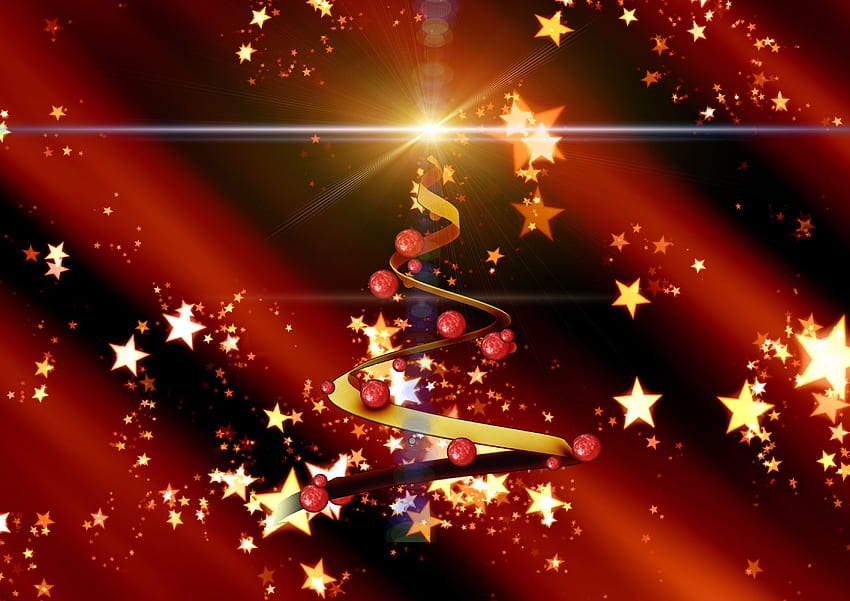 Christmas Tree Related , Background and, Red and Gold Abstract HD wallpaper