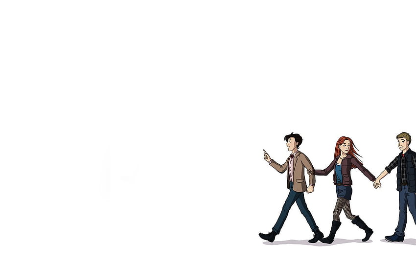 girl, art, white background, Doctor Who, men, Doctor Who, The Eleventh Doctor, Amy Pond, Amy Pond, Rory Williams, Rory Williams, Eleventh Doctor for , section минимализм, Doctor Who Art HD wallpaper