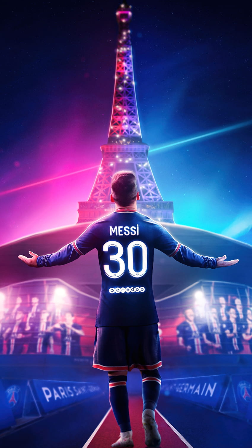 Messi, soccer, paris, psg, tower eiffel, france, football HD phone wallpaper