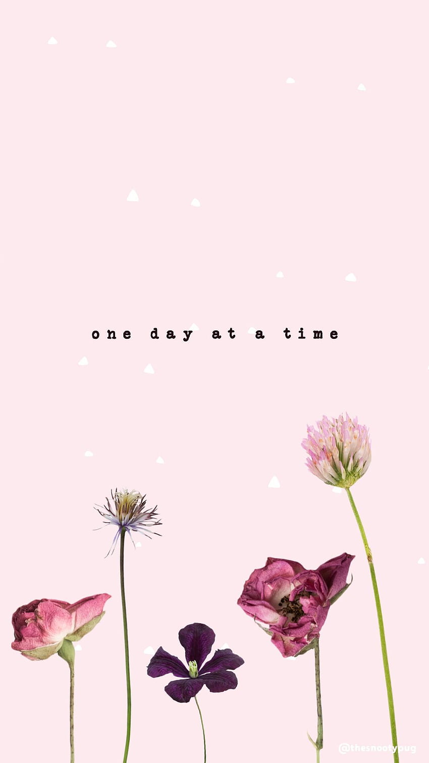 Floral trendy inspirational quote. Homescreen , iphone , iPhone screen savers, One Day At A Time HD phone wallpaper