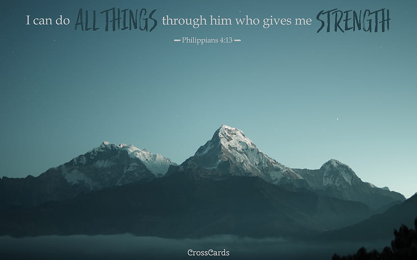 빌립보서 4:13 산꼭대기 - 성경 구절 HD 월페이퍼