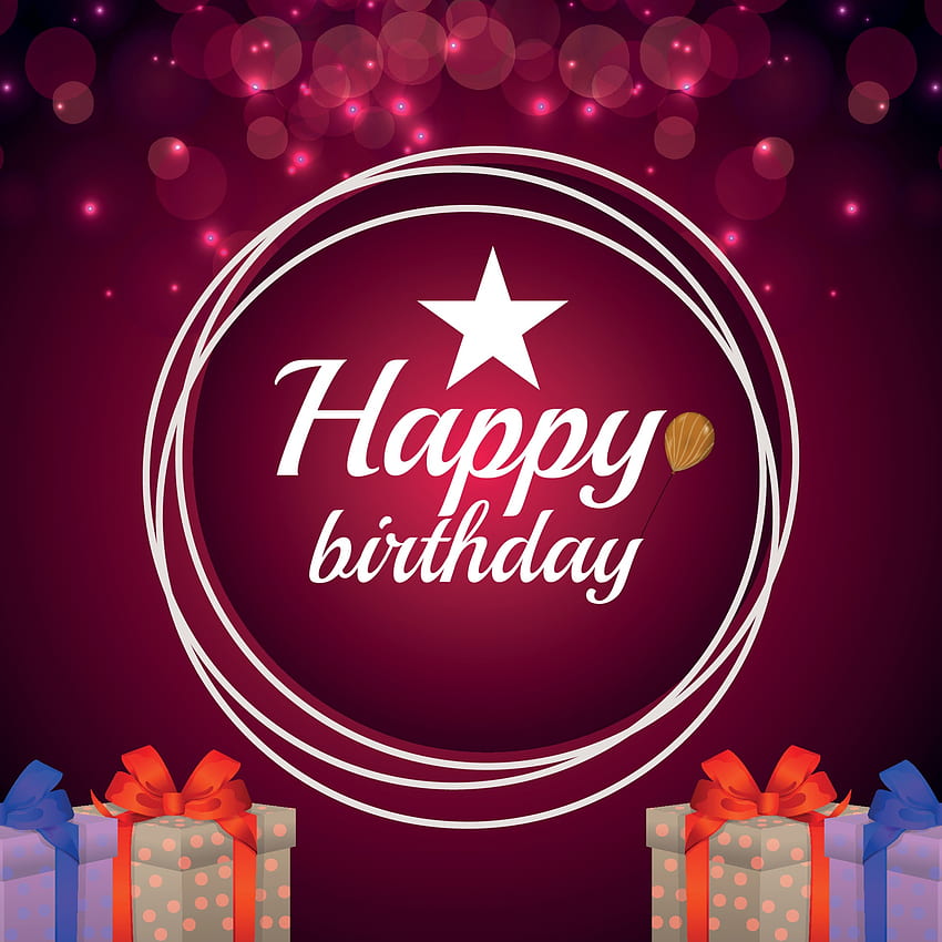 Cartão de feliz aniversário convite com presentes 2330909 Arte vetorial em Vecteezy Papel de parede de celular HD