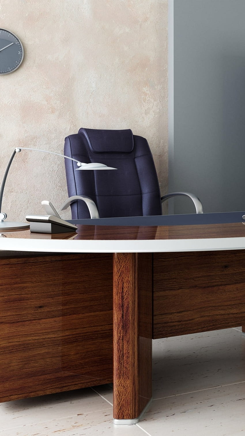 pokój, biuro, biurko, krzesło, półki Tapeta na telefon HD