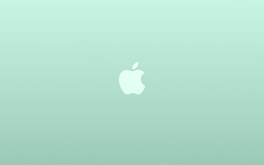 Logo Apple Hijau Putih Seni Ilustrasi Minimal, MacBook Hijau Wallpaper HD