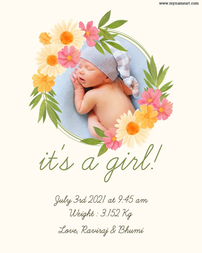 It's Girl - Ankündigung von Vorlagen für neugeborene Mädchen, Neugeborenes Mädchen HD-Handy-Hintergrundbild