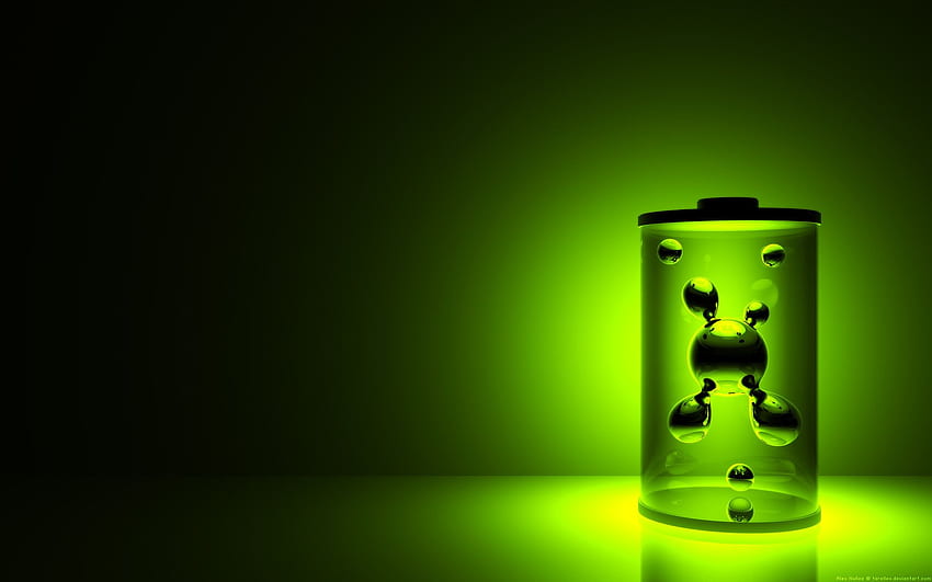 3D зелена бутилка векторни произведения на изкуството HD тапет