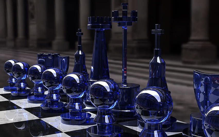 1920x1080px, 1080P Free download | Blue glass chess pieces, Chess Anime