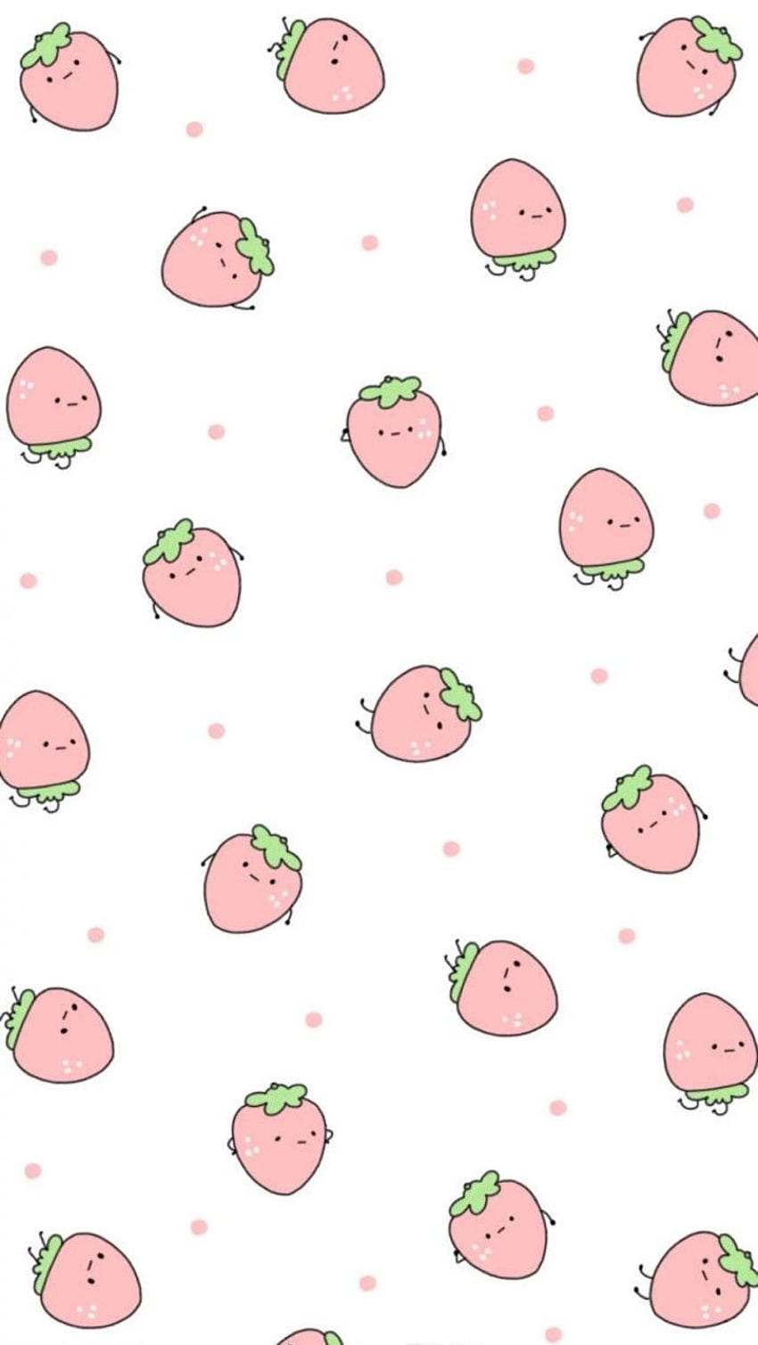 Kawaii Pink Cute  Novocomtop Strawberry Pink HD phone wallpaper  Pxfuel