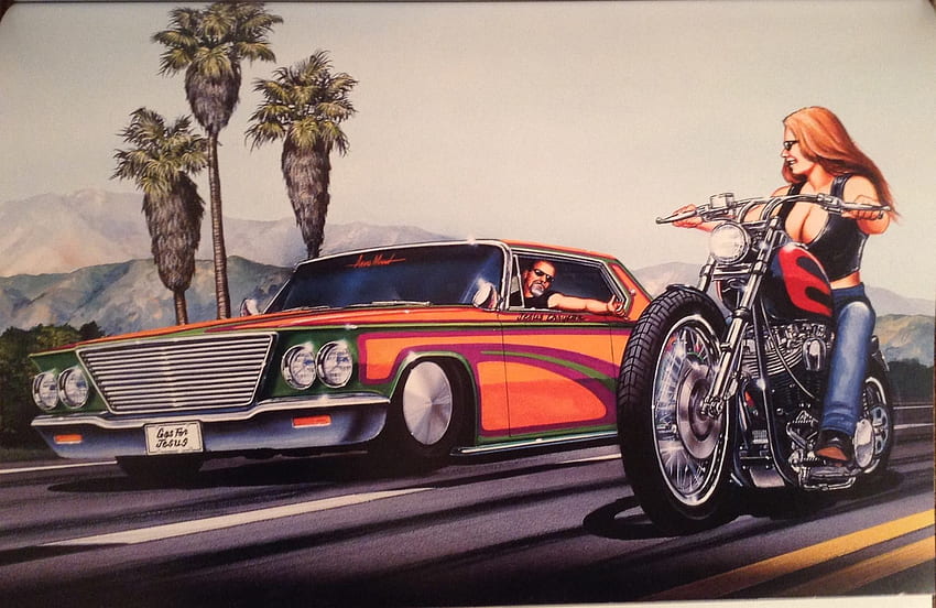 David Mann, Biker Art HD wallpaper
