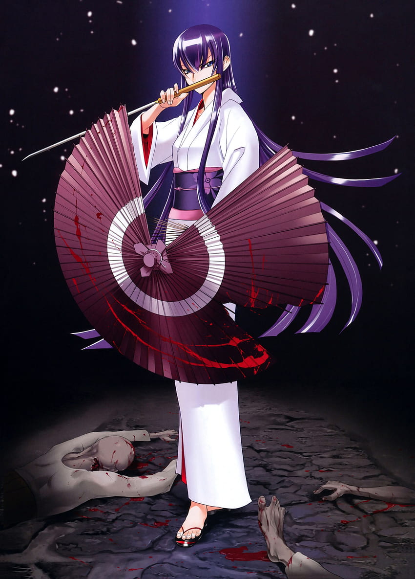 Busujima Saeko - Gakuen Mokushiroku: HIGHSCHOOL OF THE DEAD Anime Board HD phone wallpaper