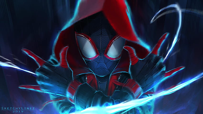 Spiderman 2099 Blue Neon HD Superheroes 4k Wallpapers Images Backgrounds  Photos and Pictures