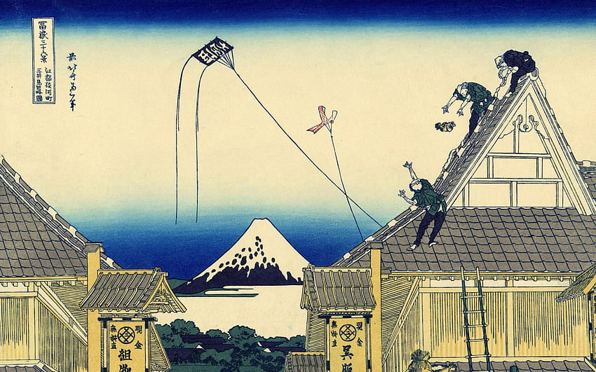 Hokusai , Mitsui Shop On Suruga Street In Edo Katsushika HD wallpaper