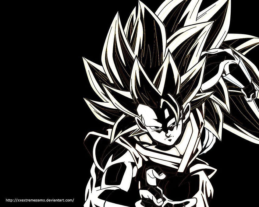 Goku cabelo branco dragon ball arte 720x1280 Vetor