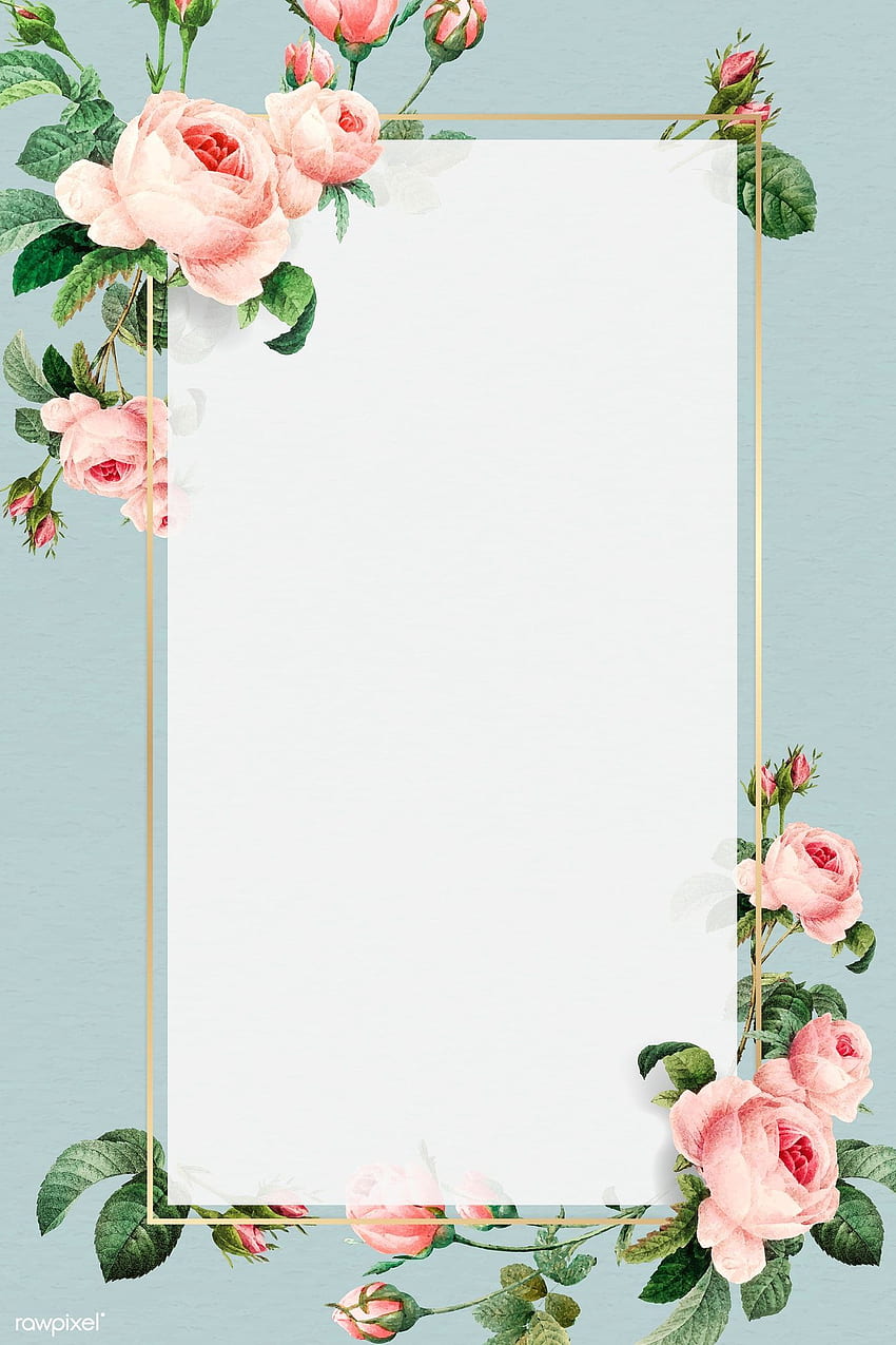 premium vector of Golden rectangle frame design vector 1216055. Flower background , Flower frame, Floral poster HD phone wallpaper