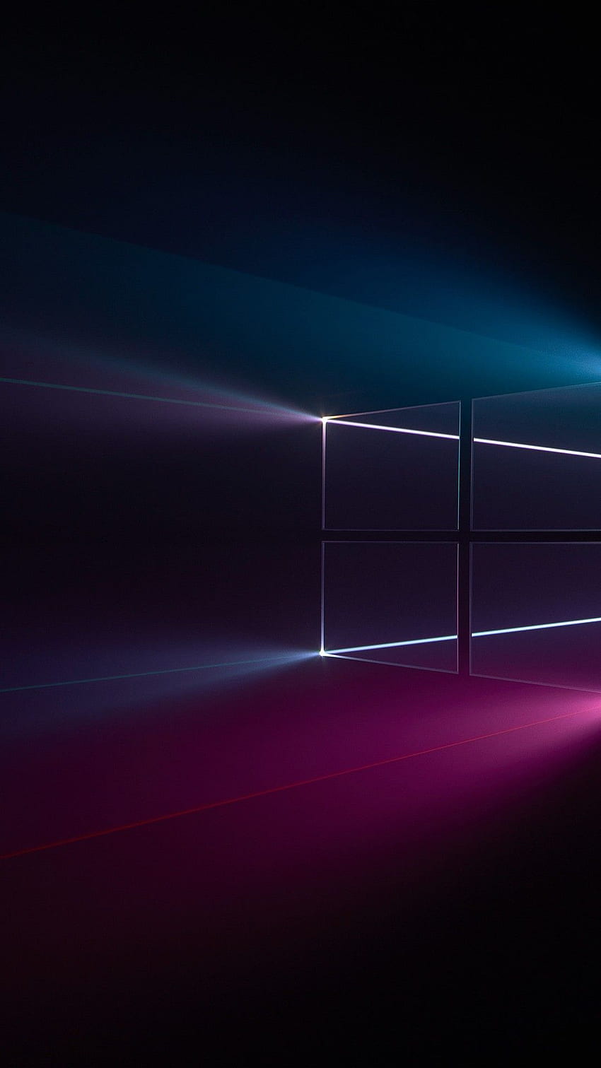 Windows 10, logo Windows, niebieski, różowy, ciemny Tapeta na telefon HD