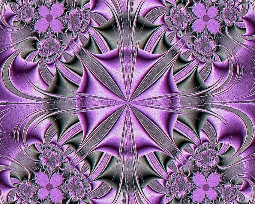 Purple Victorian Fractal, purple, flowers, fractal, victorian HD wallpaper