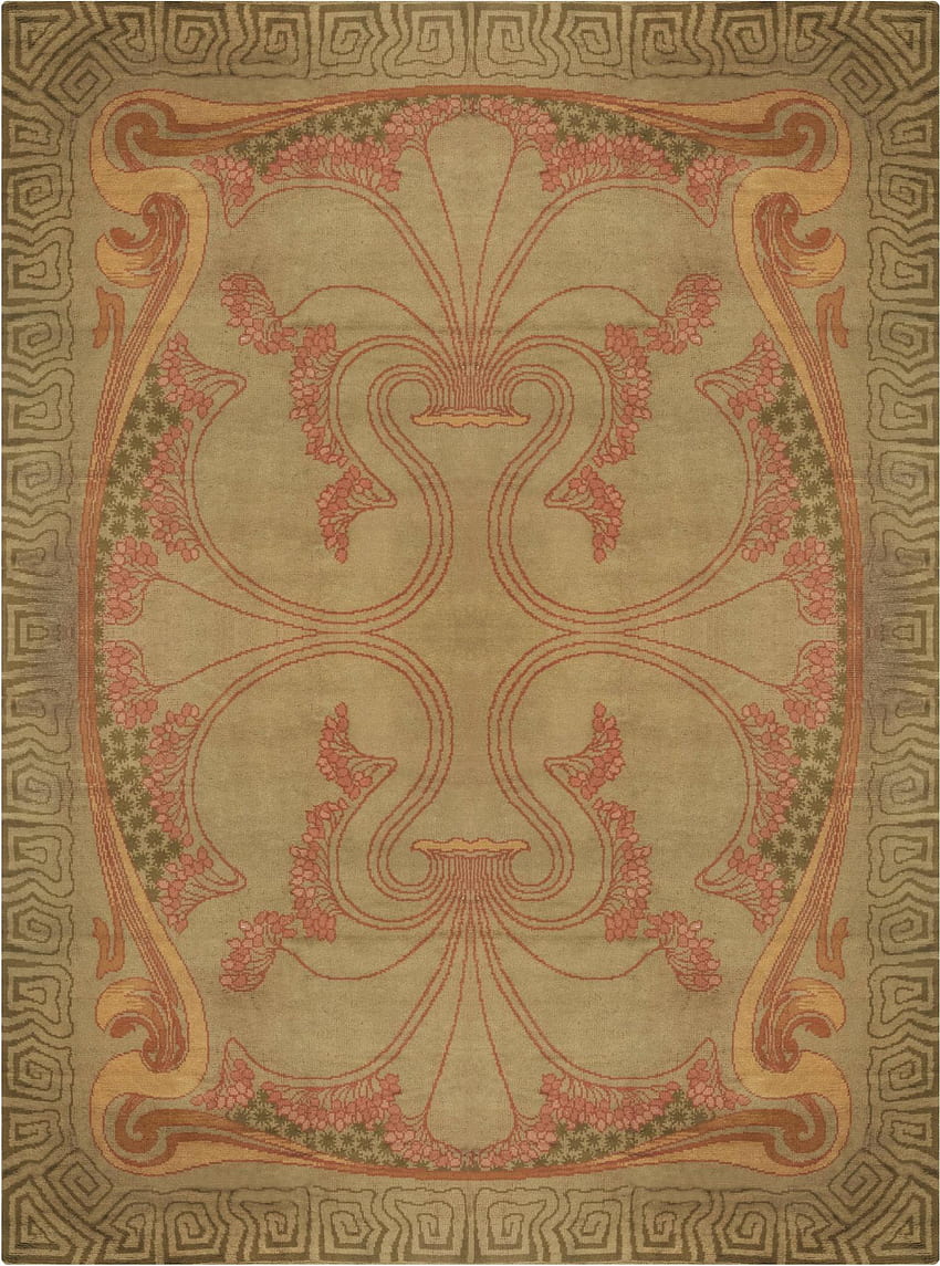 Vintage Viennese Art Nouveau Carpet, Vintage Art Deco HD phone wallpaper
