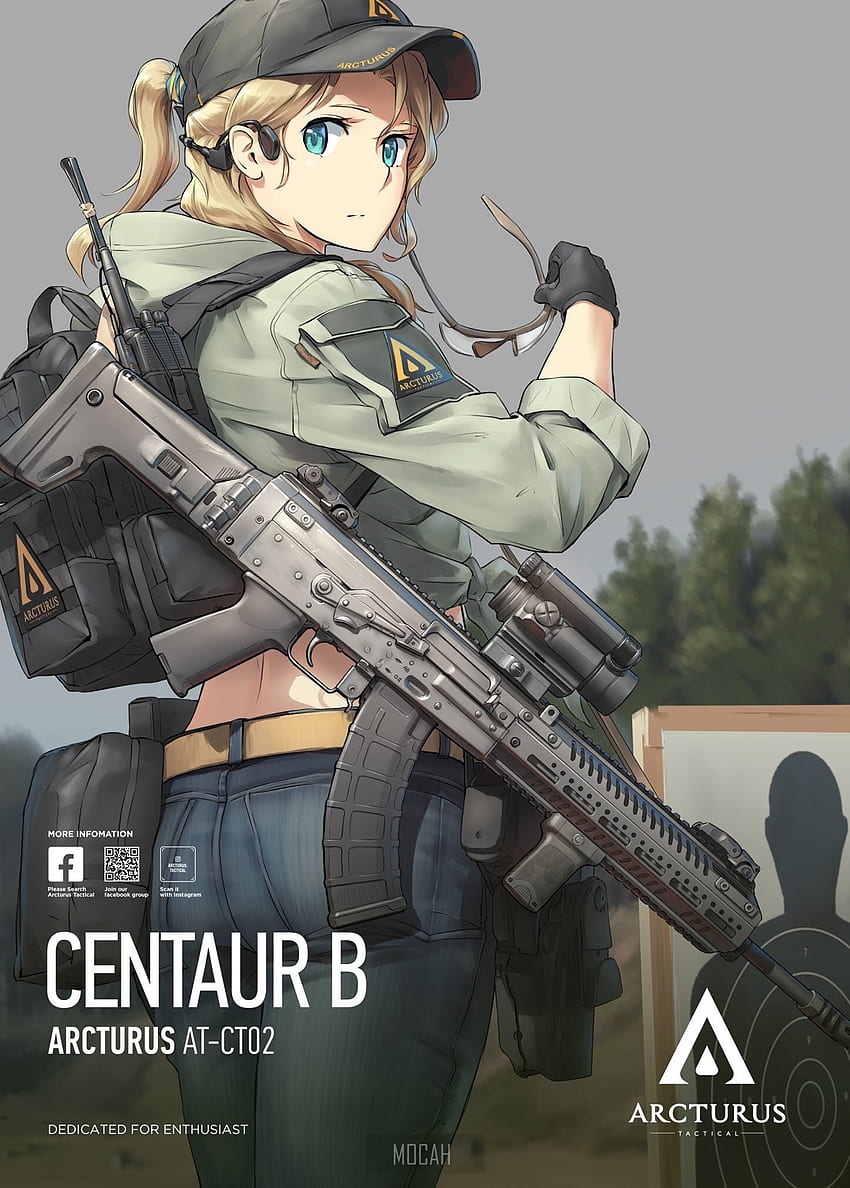 HD wallpaper anime girl gunner military uniform profile view   Wallpaper Flare