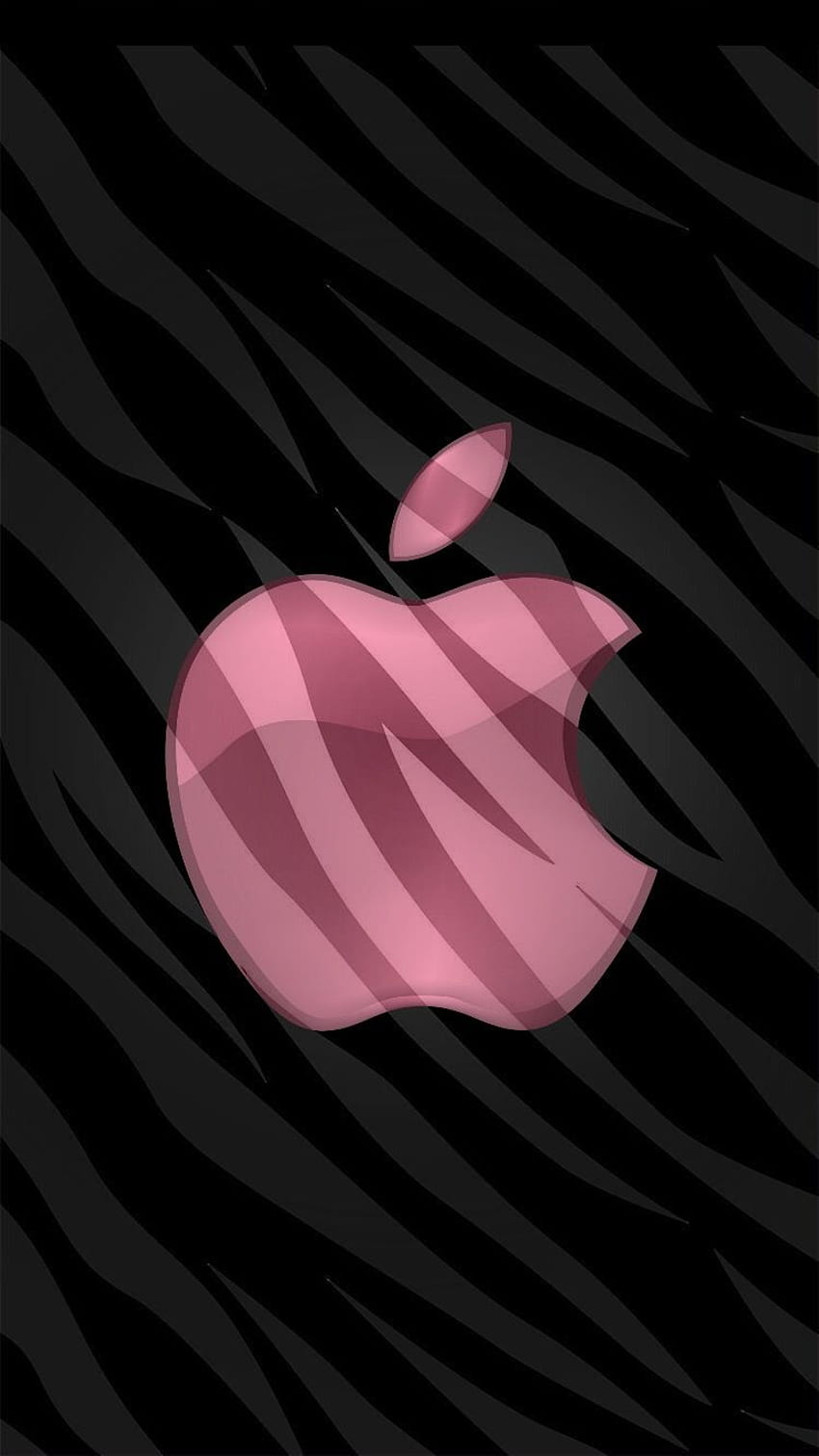 Manzana rosada en negro. Logotipo de Apple iPhone, Apple , Apple iphone fondo de pantalla del teléfono