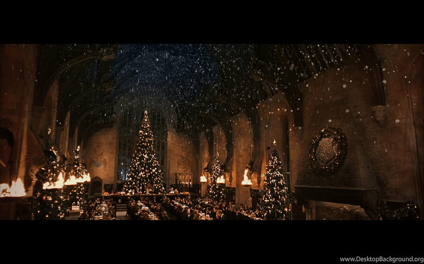 Latar Belakang Aula Besar Harry Potter, Natal Harry Potter Wallpaper HD