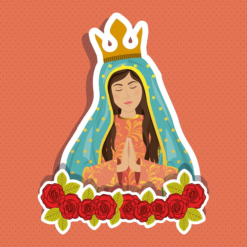 Einzigartig : Virgen de Guadalupe - Vektorielle Illustration HD-Handy-Hintergrundbild