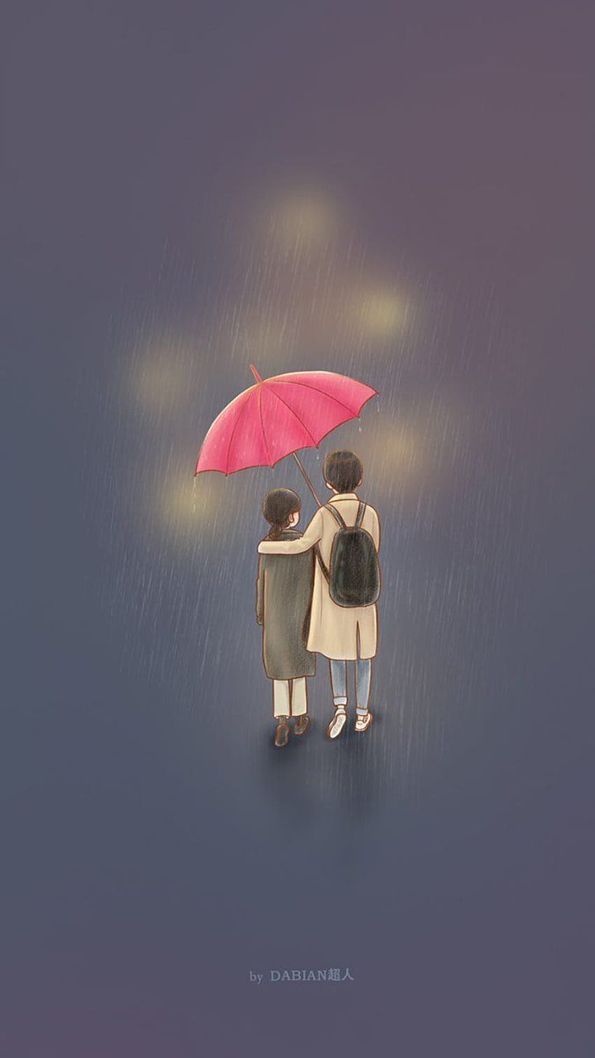 Anime Çifti Yağmuru, Aşk Çifti Yağmuru HD telefon duvar kağıdı