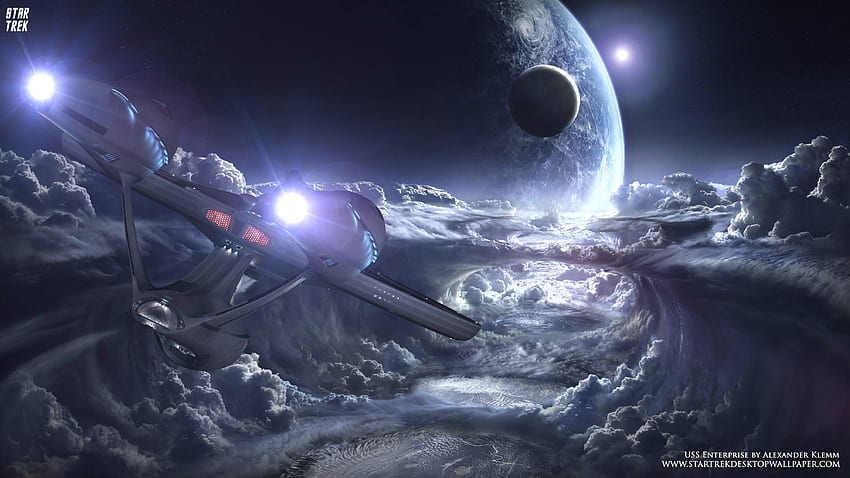 Star Trek USS Enterprise NCC 1701 über dem neuen Planeten, Star Trek HD-Hintergrundbild