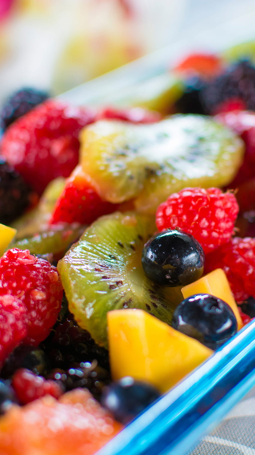 Hawaiian Fresh Fruit Salad, Raspberry, blueberry, kiwi, mango, blackberry, strawberry, Food HD phone wallpaper