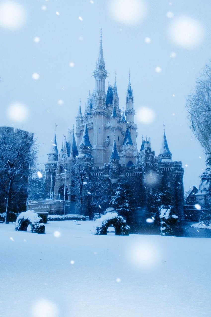 Schnee verwandelt Tokyo Disney Resort in ein Winterwunderland HD-Handy-Hintergrundbild
