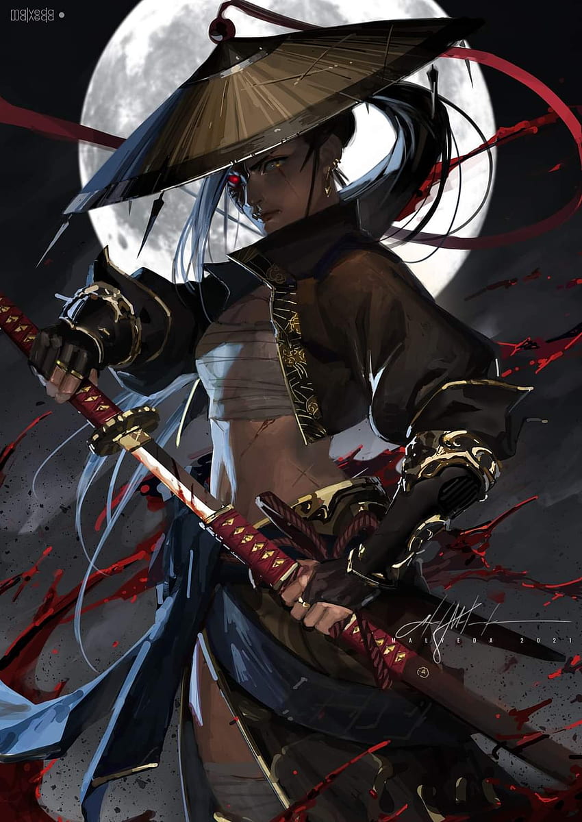 Menina samurai, action_figure, arte, anime Papel de parede de celular HD