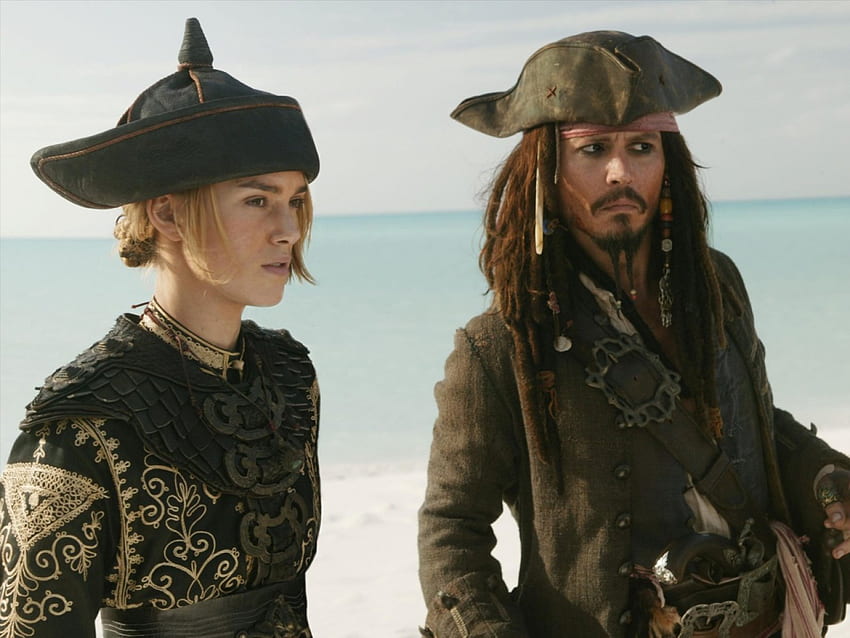 Elizabeth Swann i Kapitan Jack Sparrow!, aktor, Depp, Johnny, film Tapeta HD