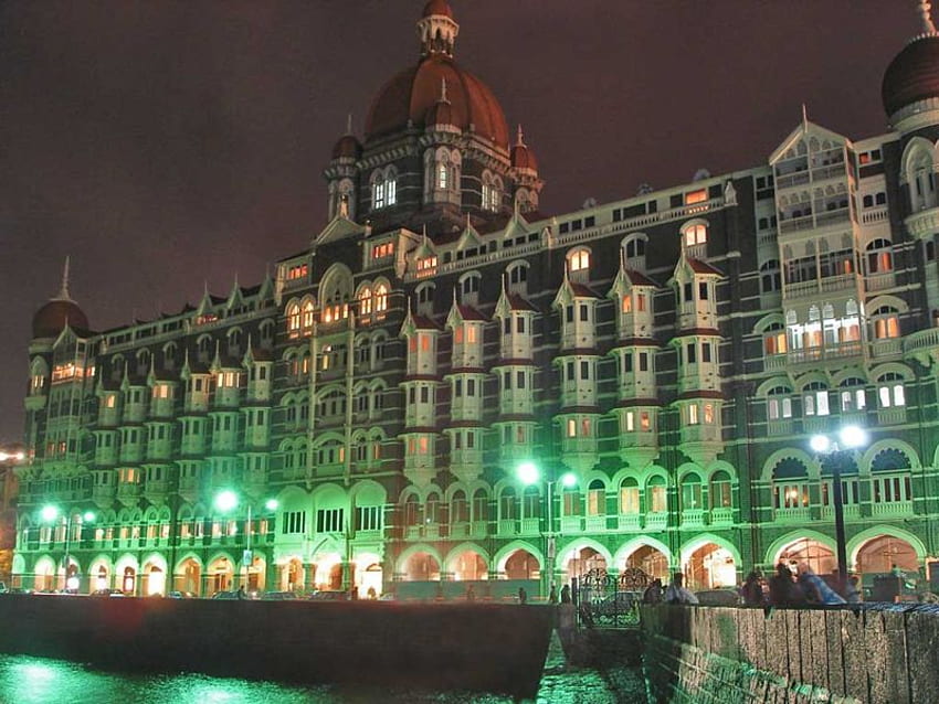 Gran Taj Hotel di notte!, monumento, gran taj, india, hotel Sfondo HD