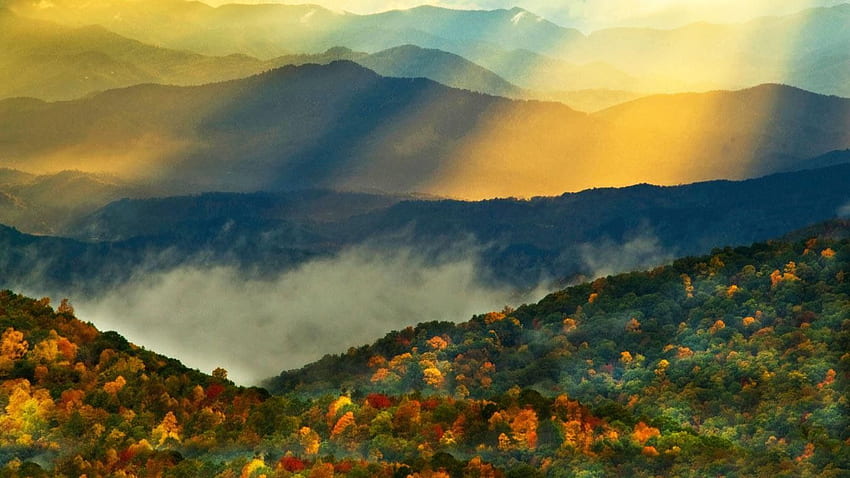 Fall_colors_Great_Smoky_Mountains_North_Carolina_usa_ (1366×768). Smoky mountains north carolina, Great smoky mountains, Smokey mountains HD wallpaper