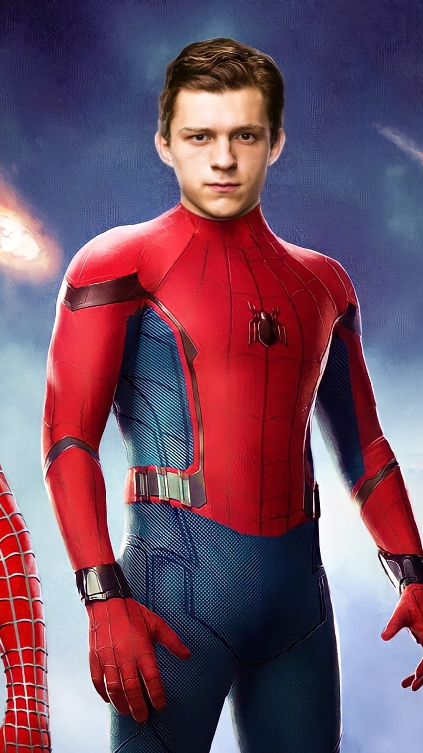 Spider-Man nie ma drogi do domu, czerwony, twarz, Spider-Man, Tom Holland Tapeta na telefon HD
