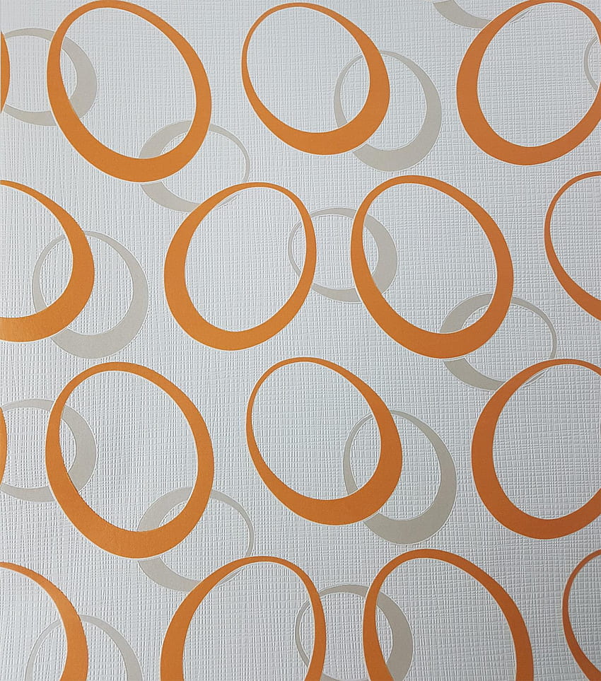 Retro Circles Geometric Orange White Taupe Paste The Wall Vinyl P S 4000278308170 HD phone wallpaper