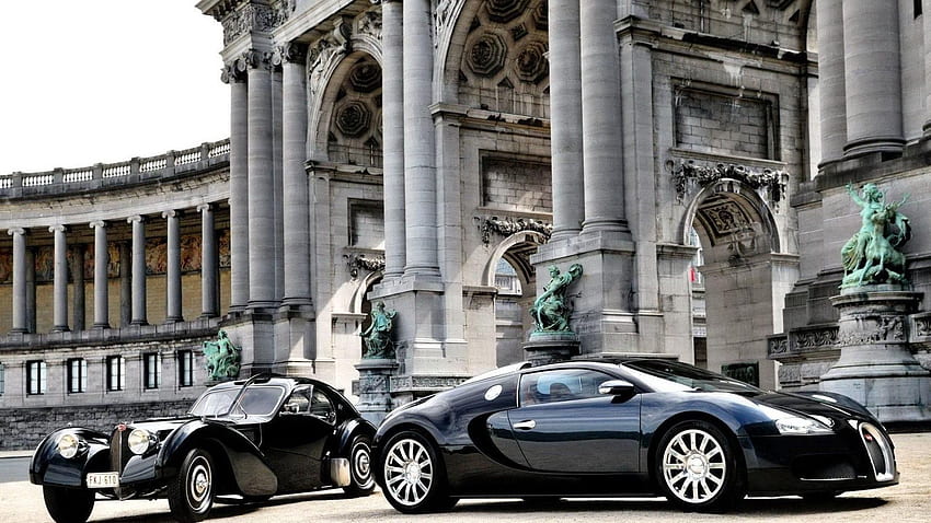 Bugatti, samochody, budynek, budownictwo, Veyron, luksusowe, zaparkowane Tapeta HD