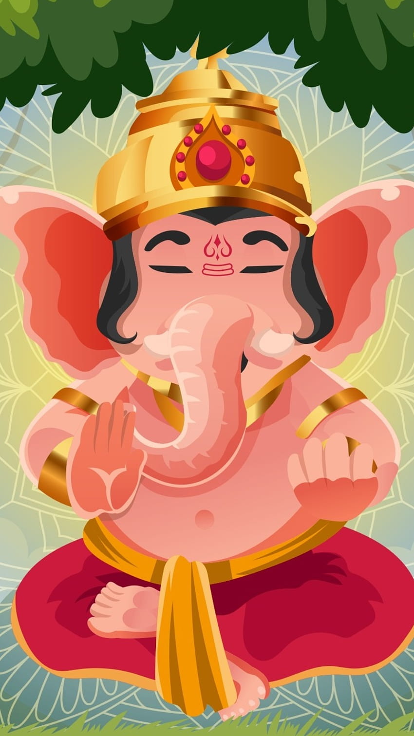 Ganpati Bappa, Cute, Ganesh Ji, Painting HD phone wallpaper | Pxfuel