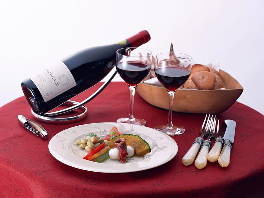 Dinner table setting, Wine Dinner HD wallpaper